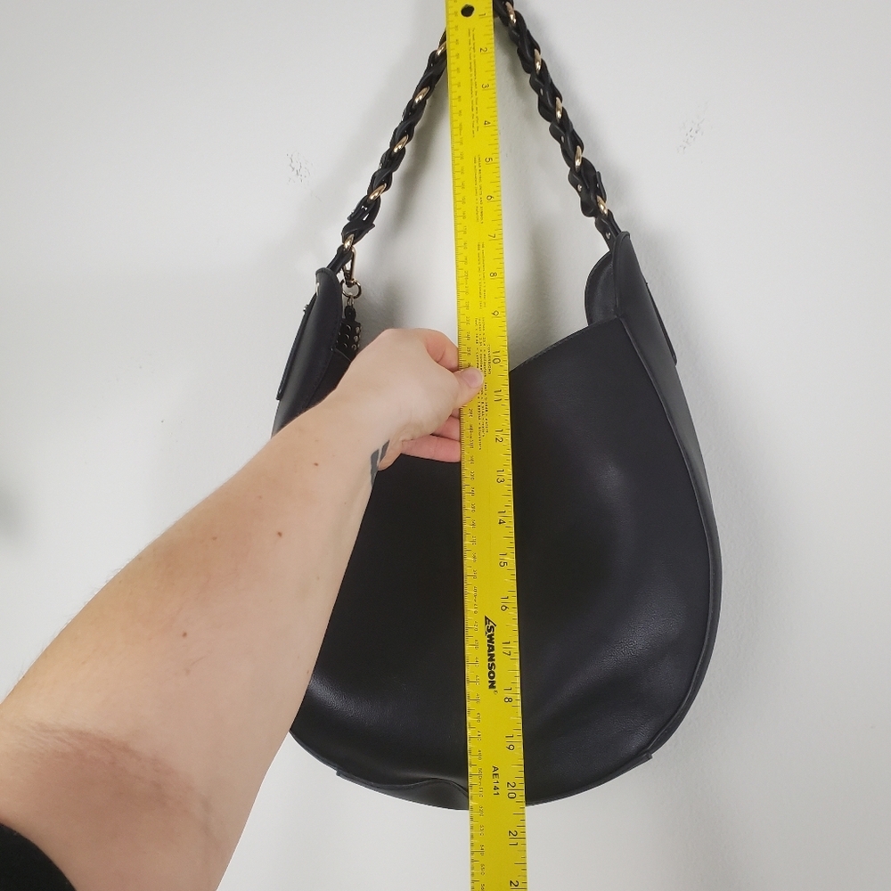 INC International Concepts Black Faux Leather Hobo Bag - Picture 9 of 13